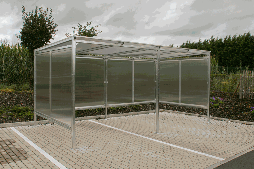 karrenstalling met transparante zijwanden